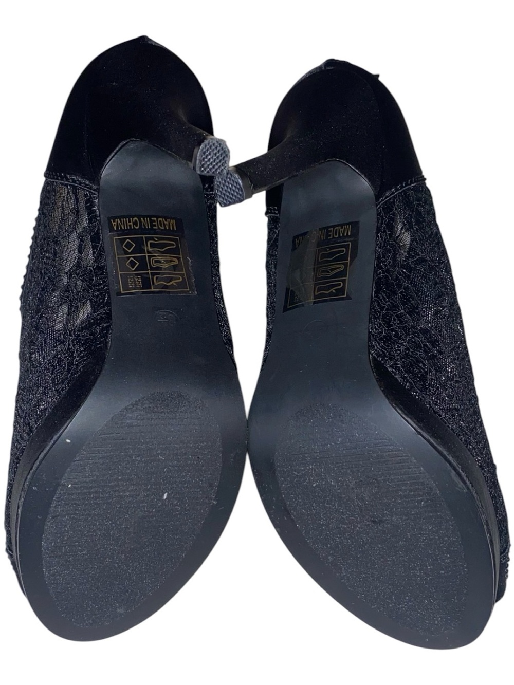 DAVID’S BRIDAL AYAEL9 Michelangelo Dress Heels Black Lace Rhinestones SZ 8-1/2 - Picture 10 of 10
